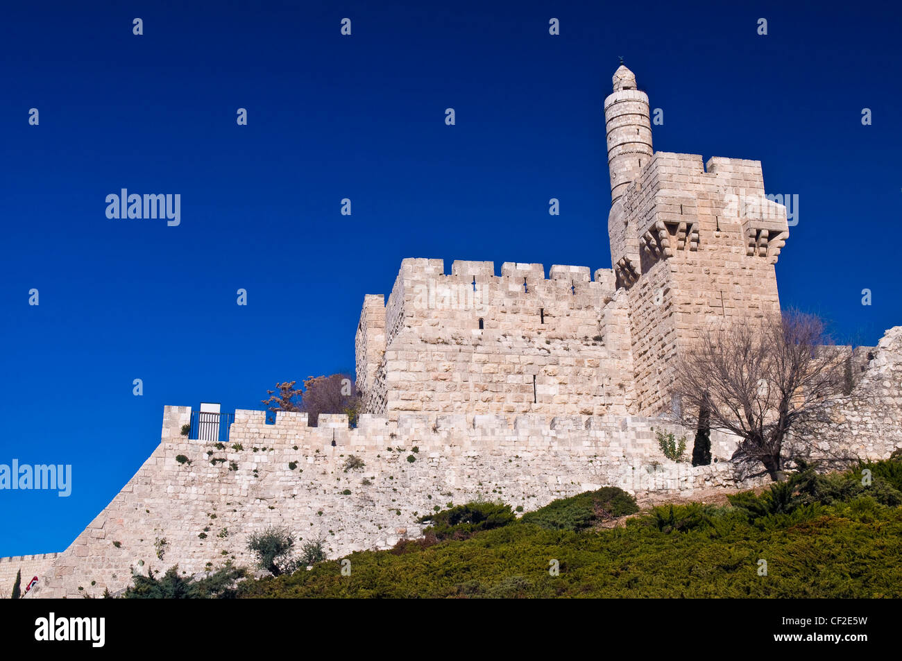 La torre de David en la ciudad vieja de Jerusalén Foto de stock