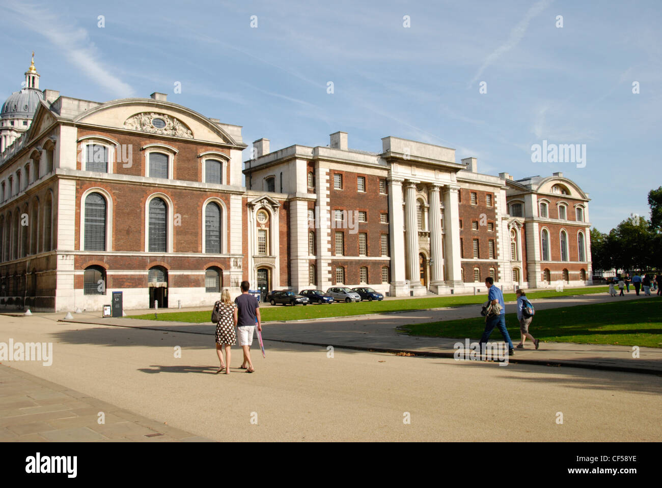 Exterior de Old Royal Naval College en Greenwich. Foto de stock