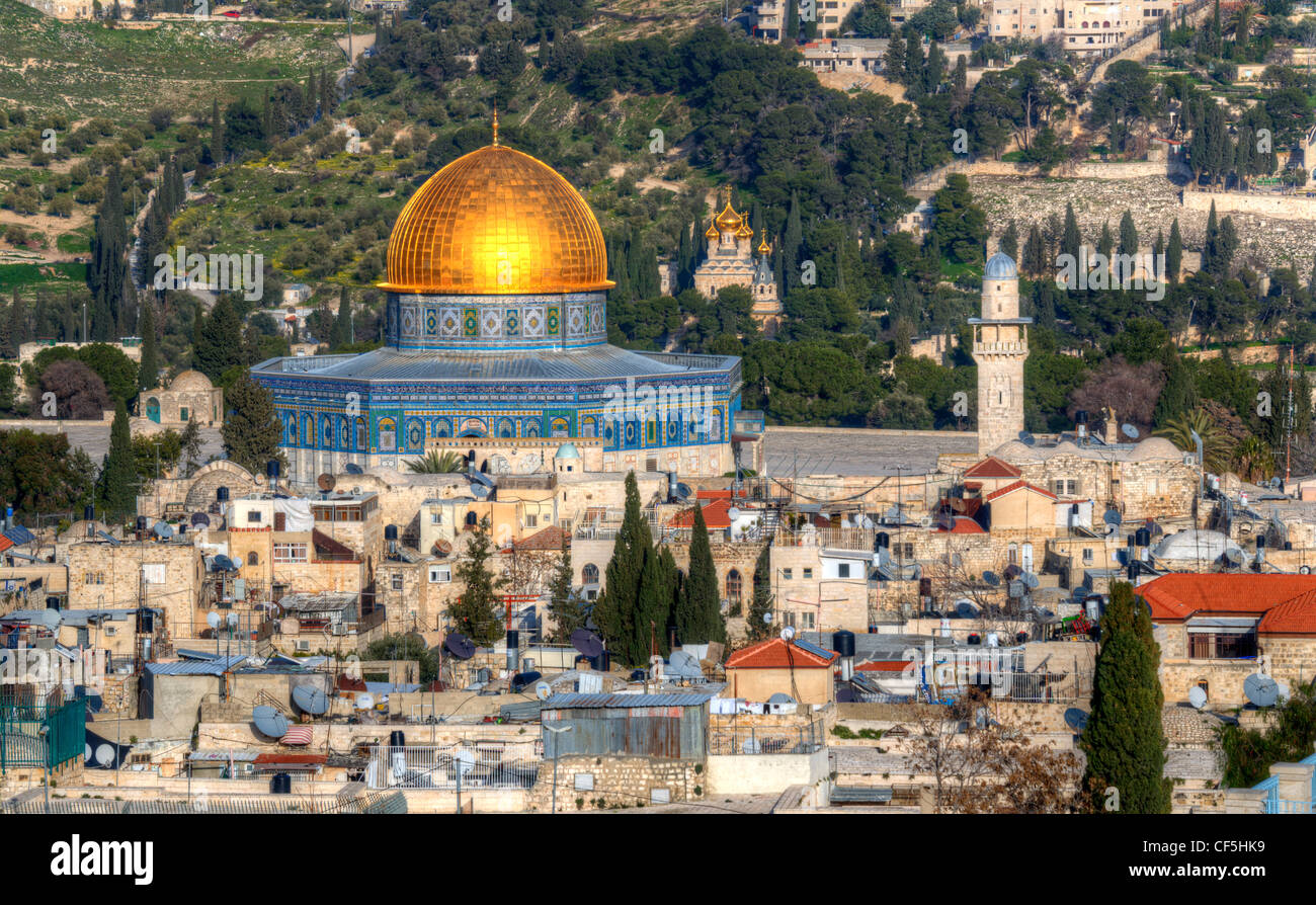 La cúpula de la roca en el Monte del Templo en Jerusalén, Israel