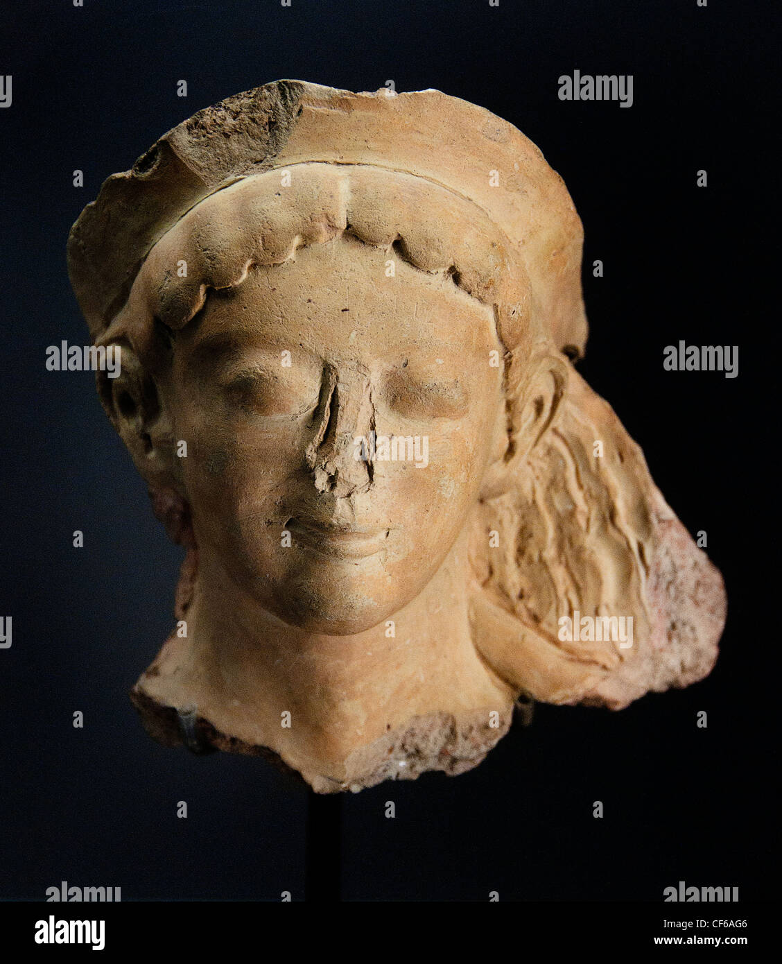 Esfinge de cabeza alrededor de 500 BC Sicile italiano Italia Foto de stock