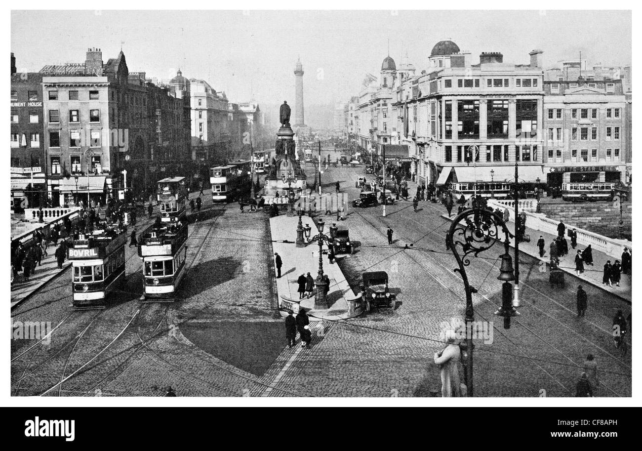 1927 O'Connell Street Dublin El principal arteria Sráid Uí Chonaill Foto de stock