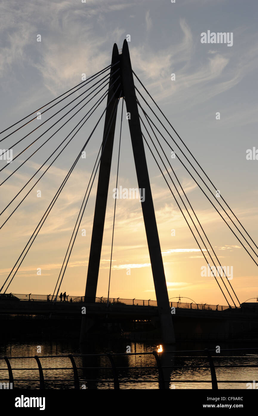 Marine Way Bridge, Southport, Merseyside Foto de stock