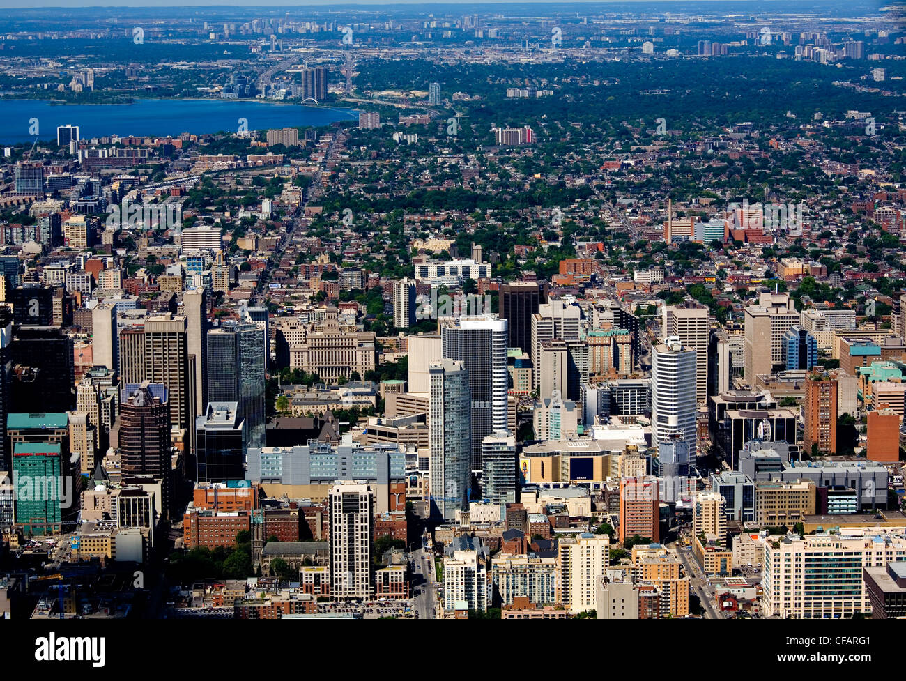 Vista aérea de la ciudad de Toronto y Etobicoke, Ontario, Canadá Foto de stock