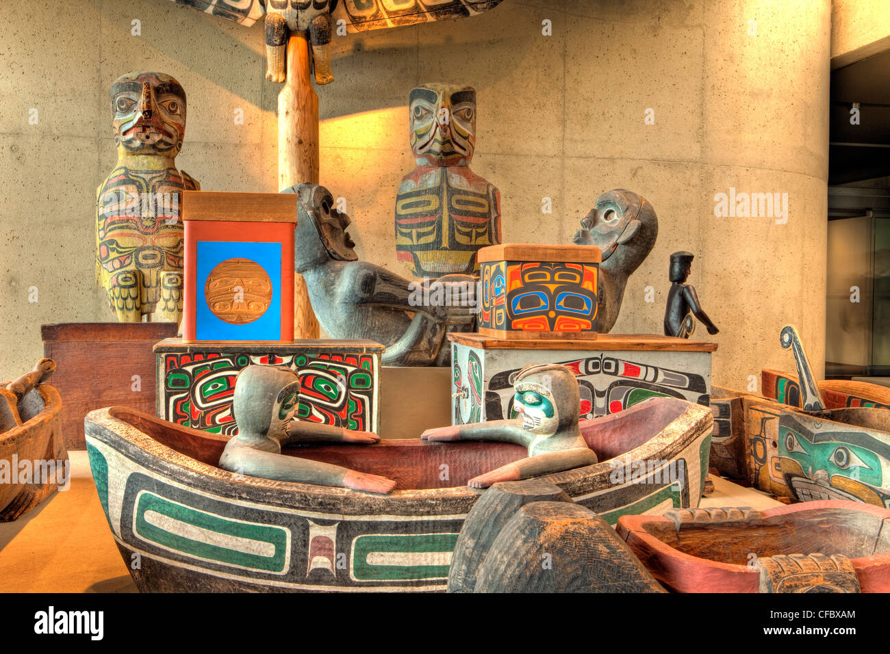 Galería de arte Haida, Museo de Antropología, Vancouver, British Columbia, Canadá Foto de stock