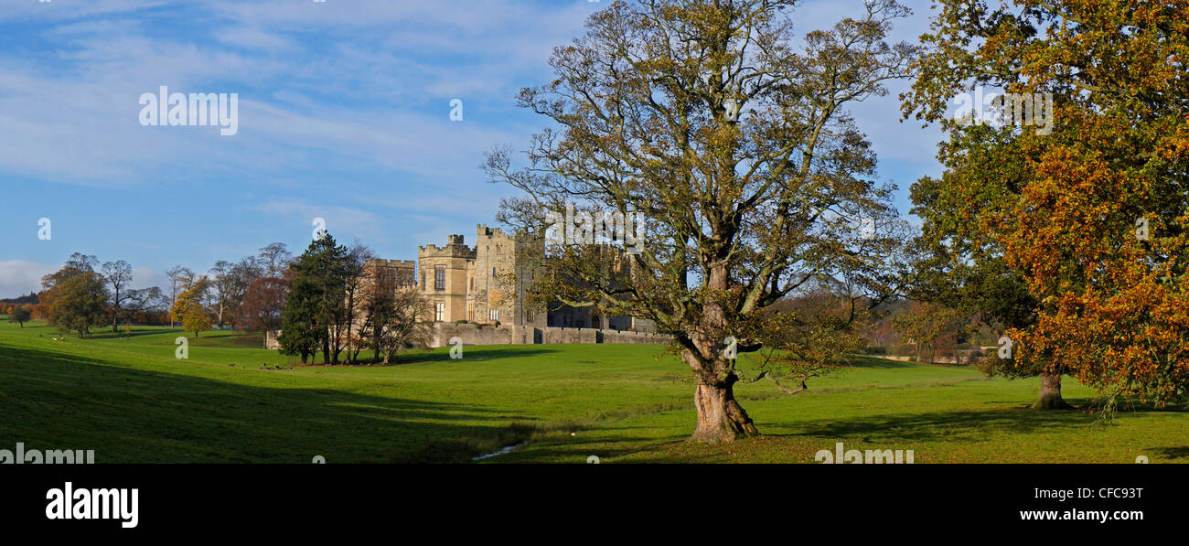 Panorama, Raby Castle, en el Condado de Durham, Inglaterra Foto de stock