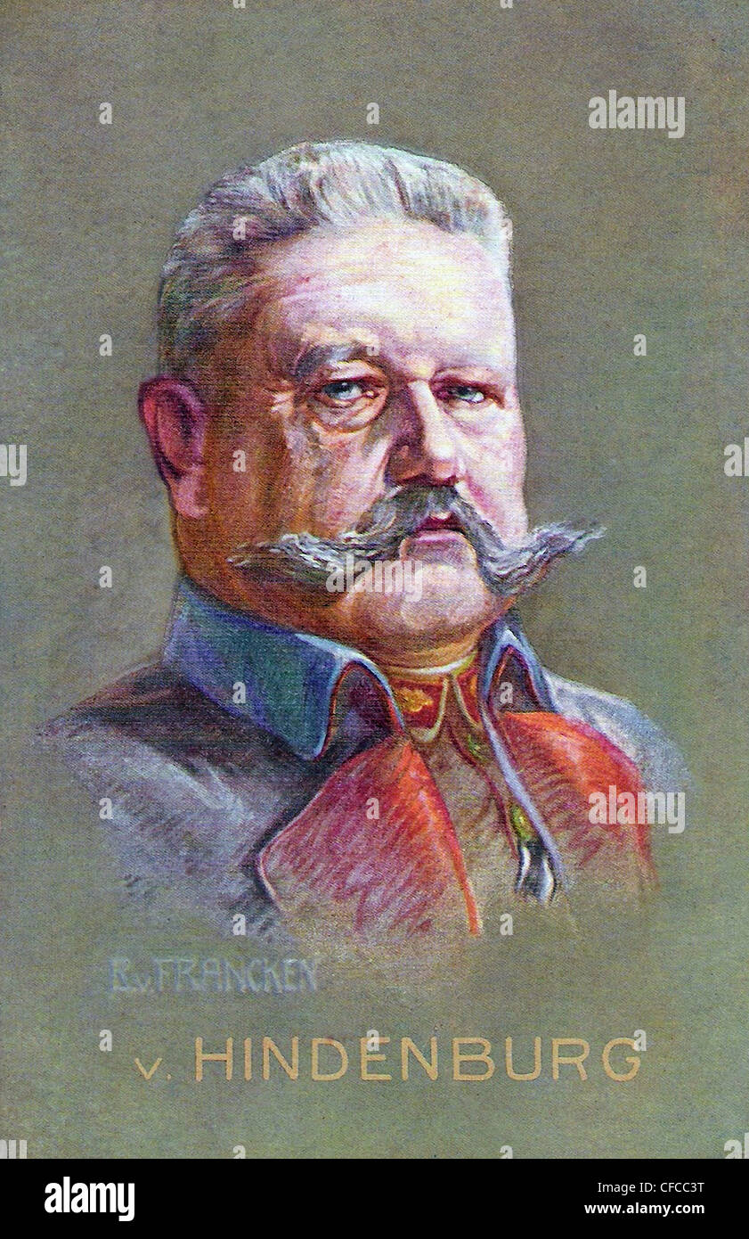 Paul von Hindenburg, Hindenburg, alemán, Alemania, Presidente, político de 1912, Asamblea, Mariscal de Campo, la ilustración, la I Guerra Mundial Foto de stock