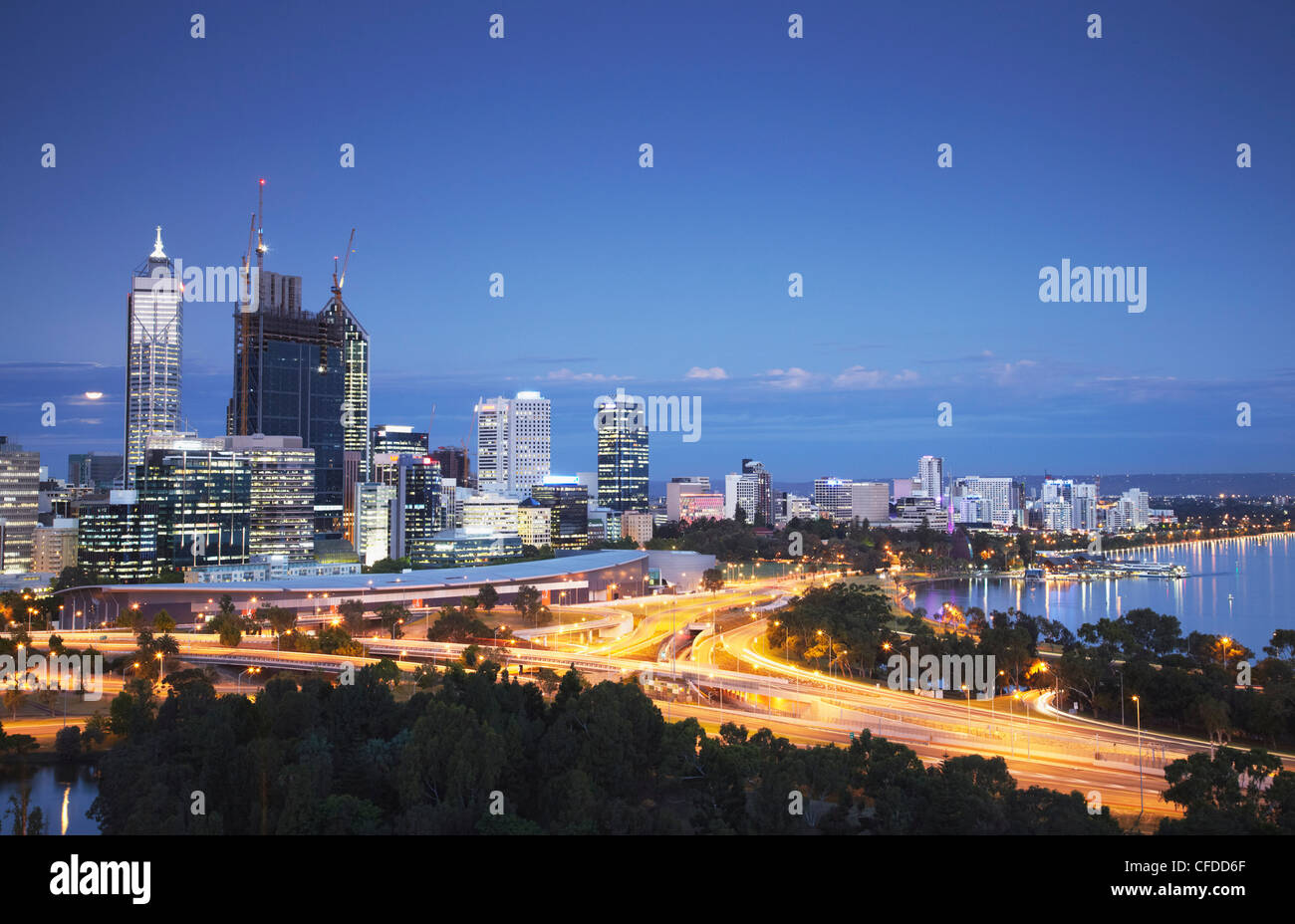 Vista de la ciudad de Perth, Australia Occidental, Australia, el Pacífico Foto de stock