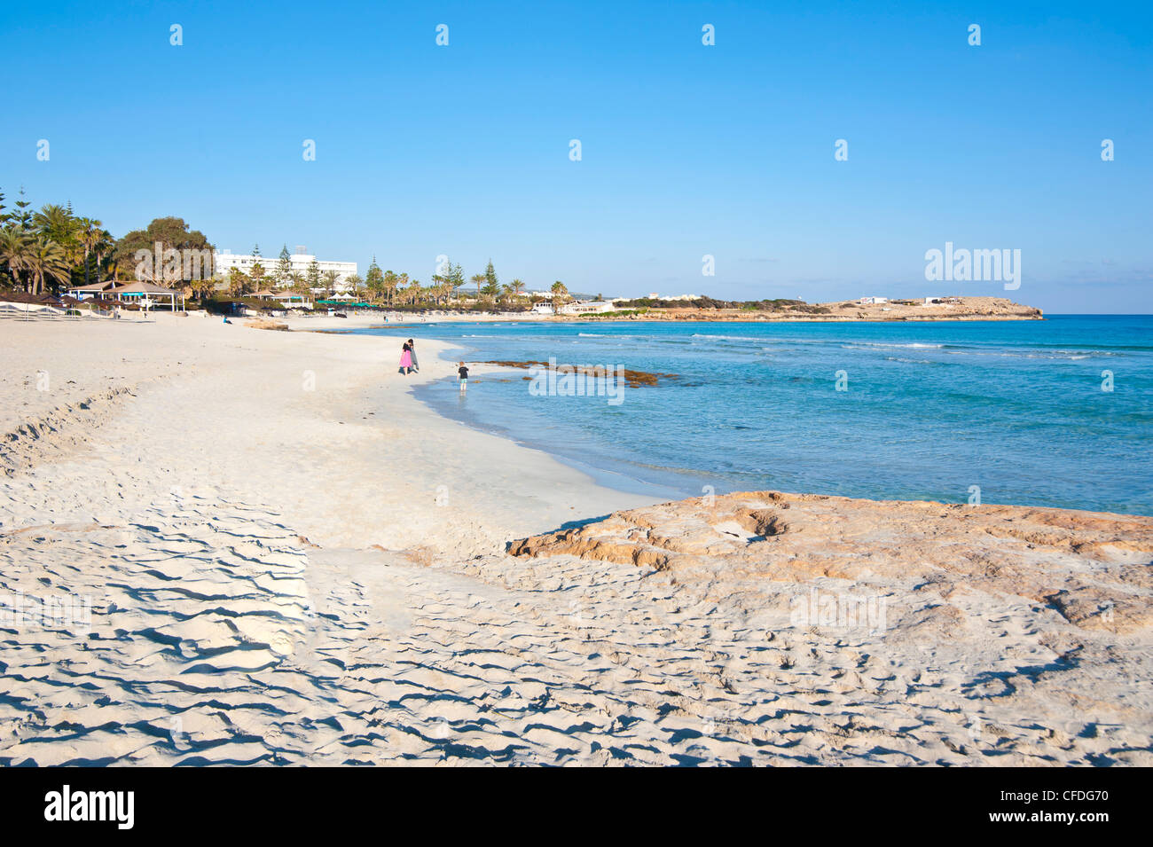 Nissi Beach, Agia Napa, Chipre, el Mediterráneo, Europa Foto de stock