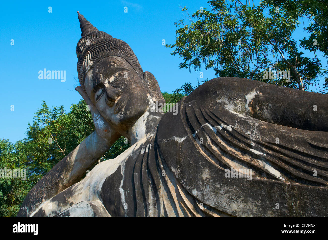 Estatua de Buda en Xieng Khuan Buda Parque, provincia de Vientiane, Laos, Indochina, en el sudeste de Asia, Asia Foto de stock