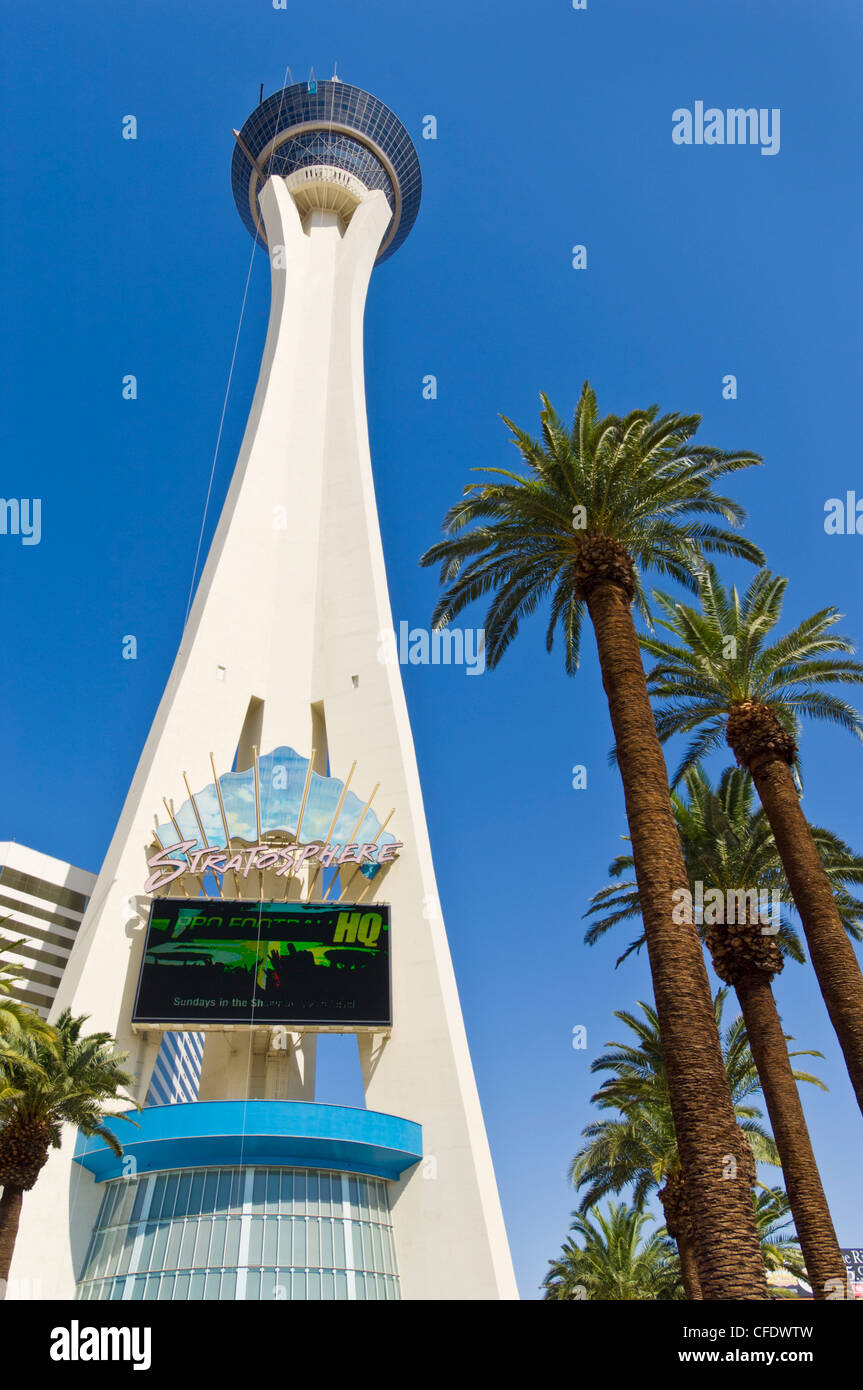 Torre Stratosphere, Stratosphere Hotel, The Strip, Las Vegas Boulevard South, Las Vegas, Nevada, Estados Unidos de América Foto de stock