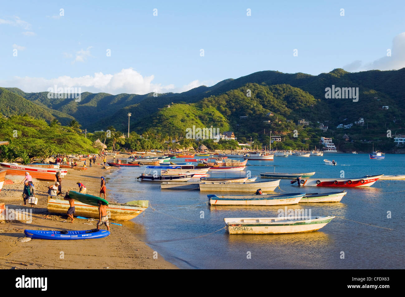 Taganga, Costa Caribe, Colombia, Sur America Foto de stock