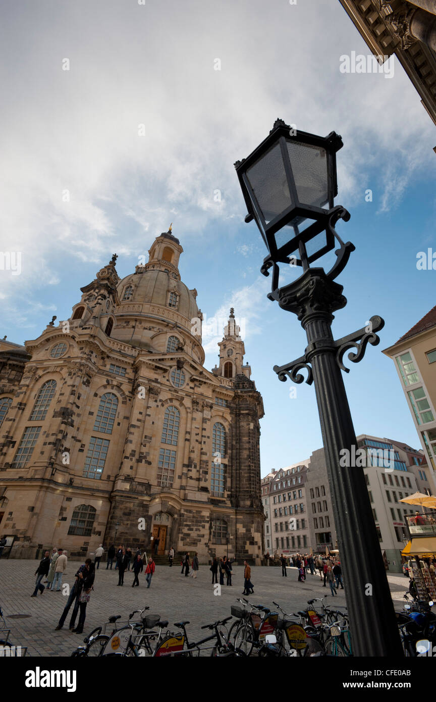 Frauenkirche, Dresde, Sajonia, Alemania, Europa Foto de stock