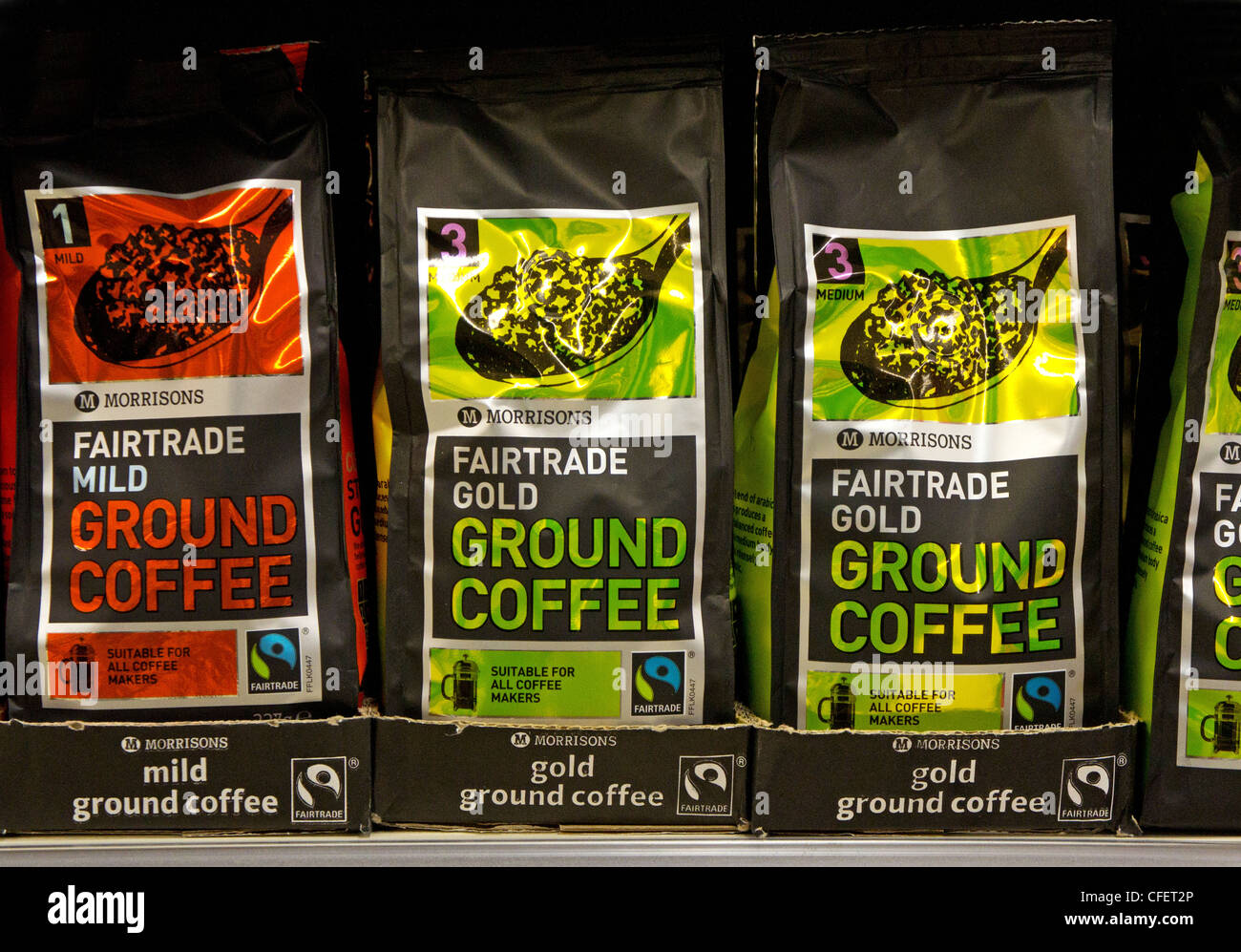 Morrisons propia marca Fairtrade, café molido. Foto de stock