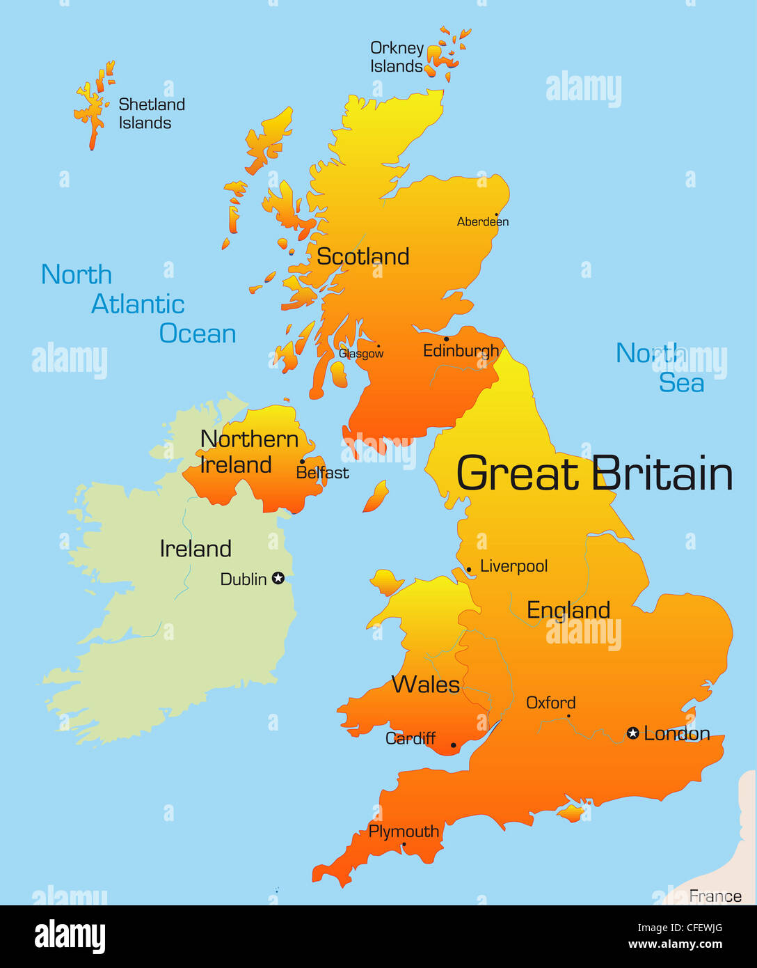 Resumen de color vectorial mapa de Gran Bretaña país Fotografía de stock -  Alamy