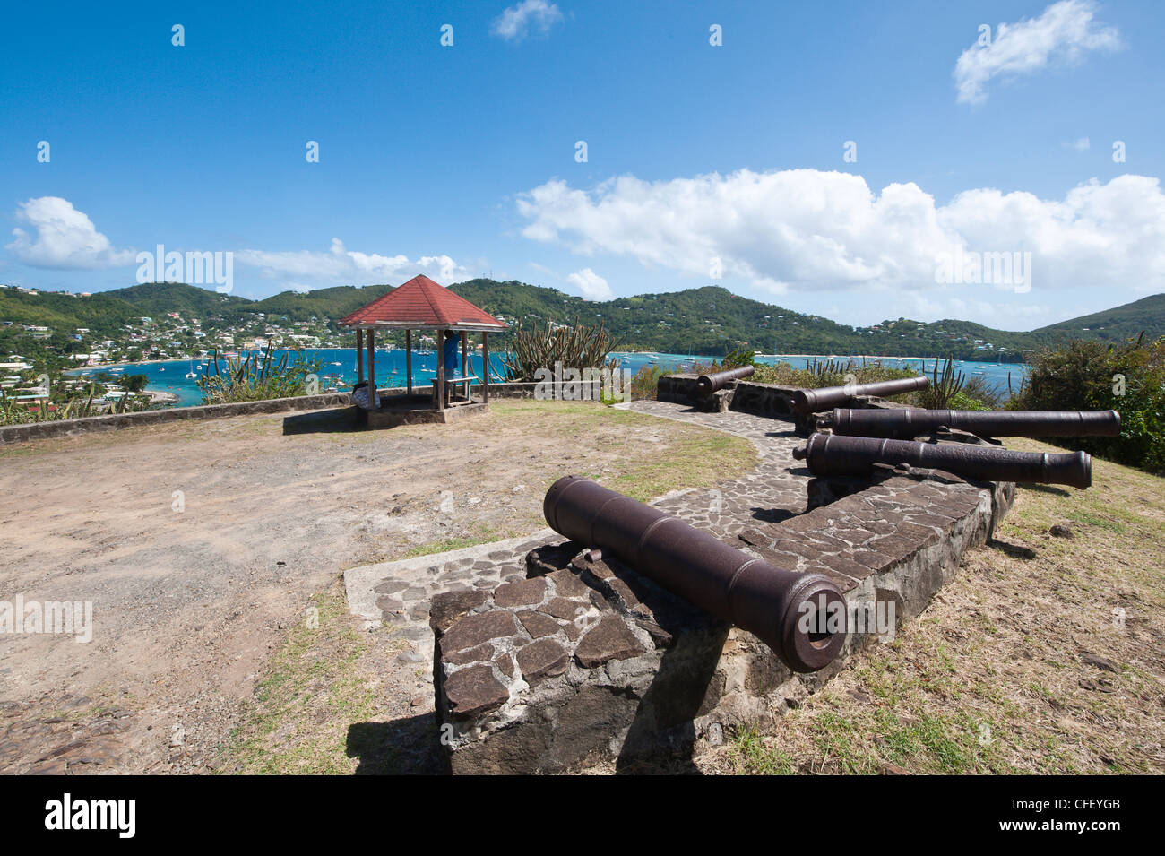 Fort Hamilton, Port Elizabeth, Bequia, San Vicente y las Granadinas, Islas de Barlovento, Antillas, Caribe, América Central Foto de stock