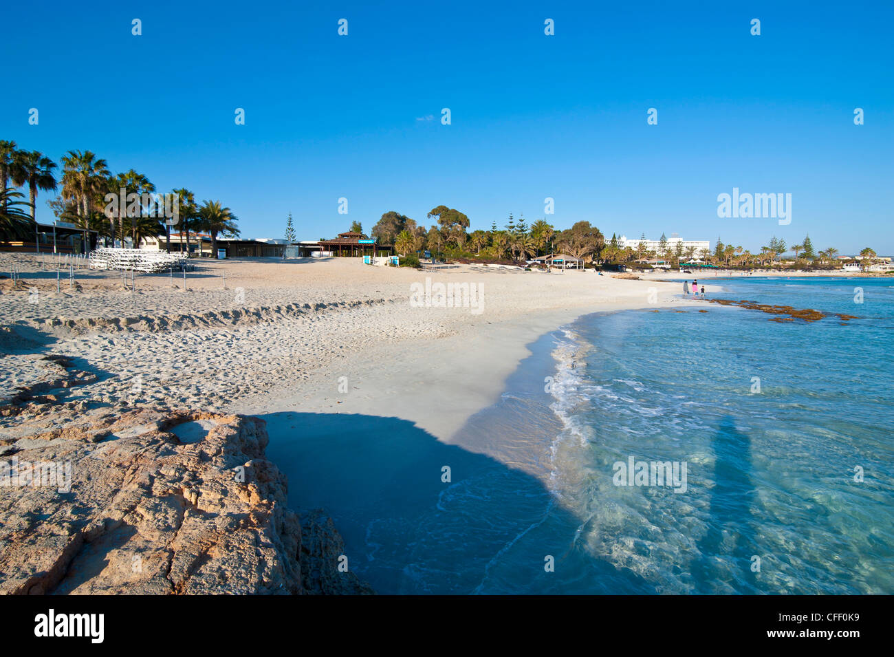 Nissi Beach, Agia Napa, Chipre, el Mediterráneo, Europa Foto de stock