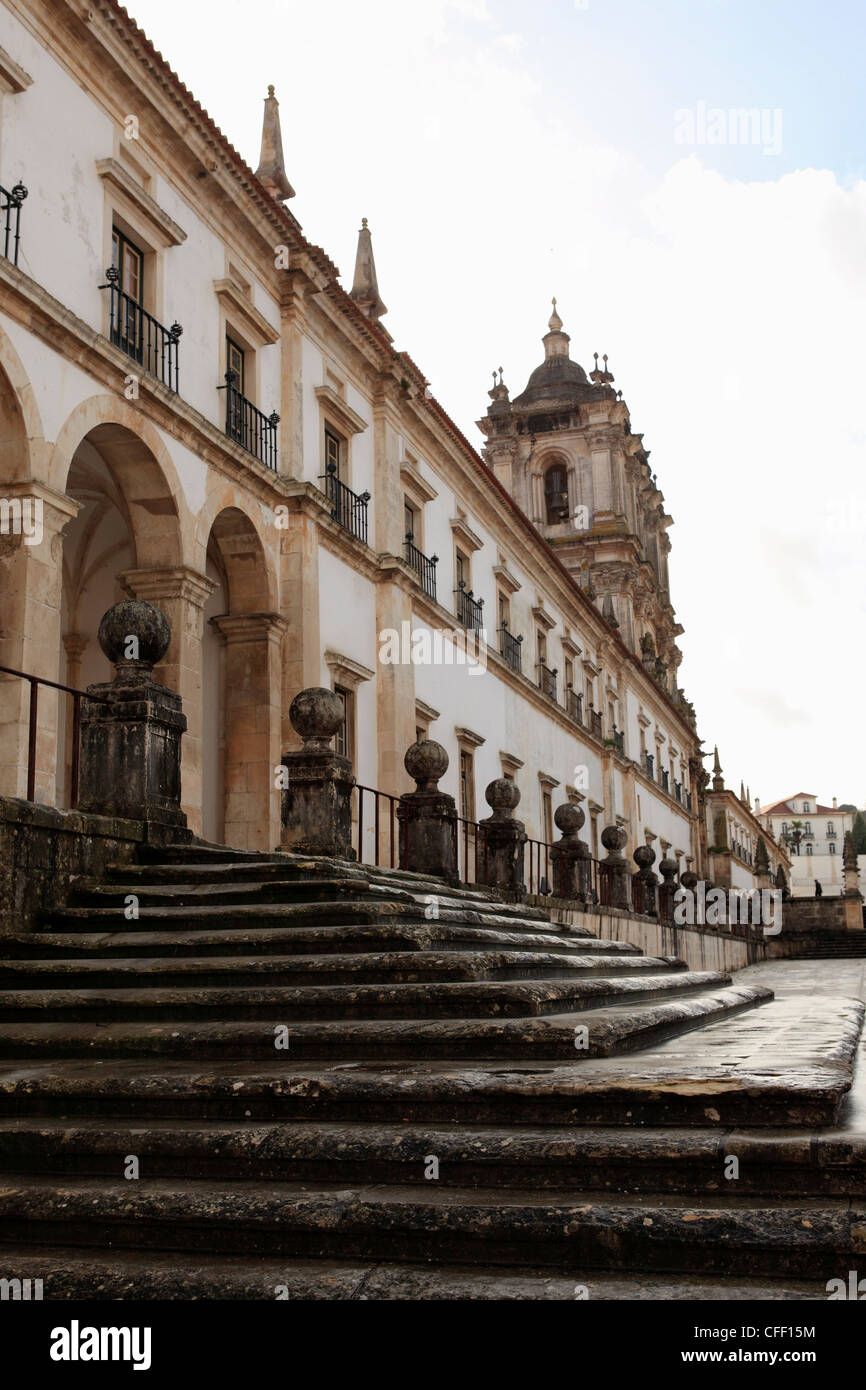 Los pasos de Alcobaca Monasterio, Sitio del Patrimonio Mundial de la UNESCO, Alcobaca, Extremadura, Portugal, Europa Foto de stock
