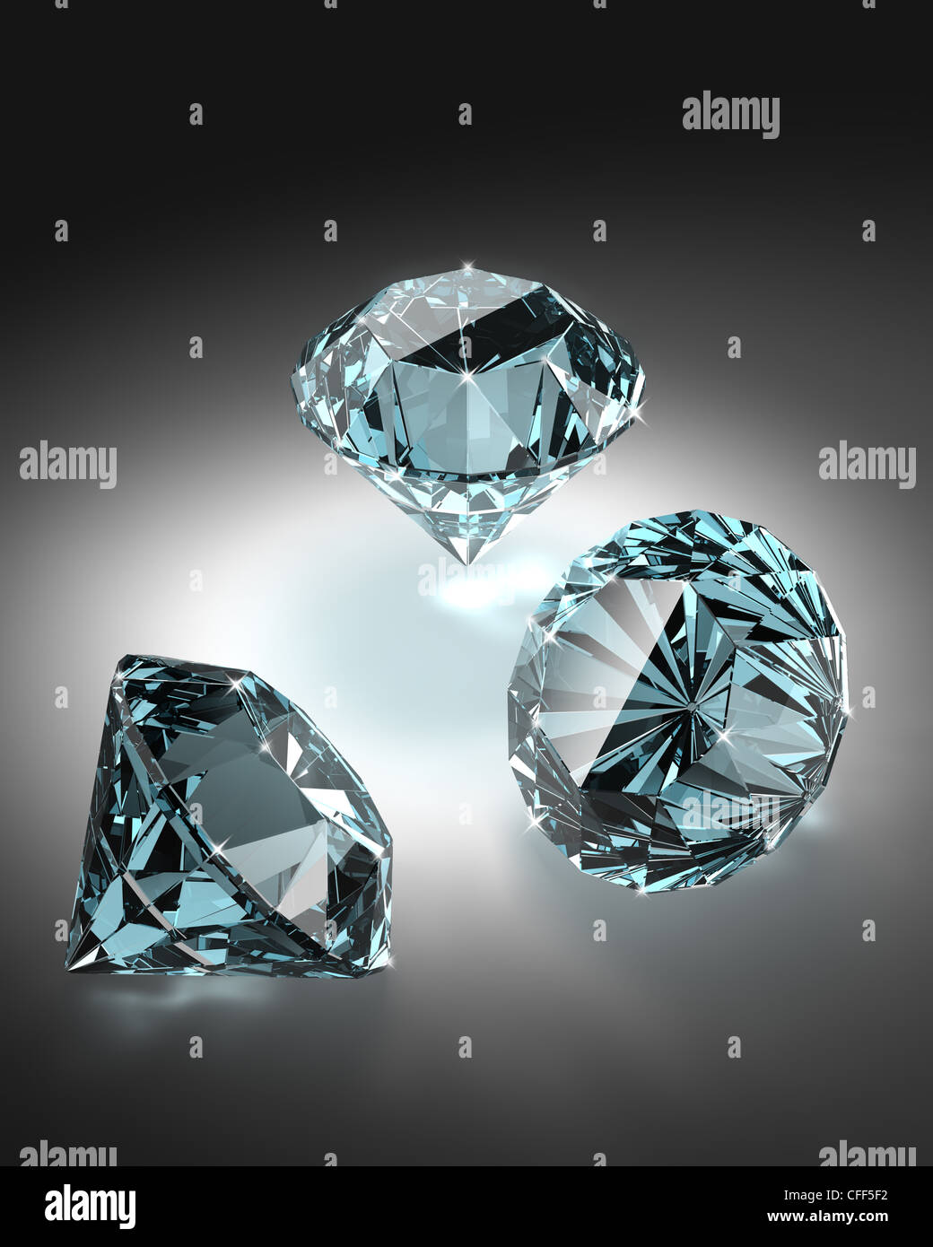 Nos vemos Reanimar Alarmante Grupo diamantes brillantes sobre fondo oscuro - 3D Render imagen Fotografía  de stock - Alamy