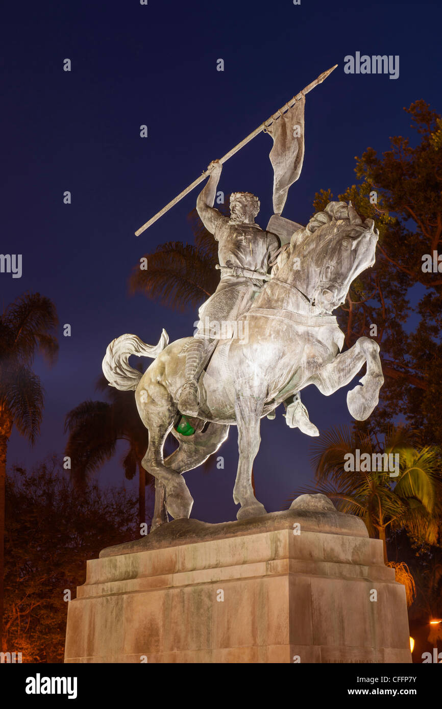Rodrigo Díaz de Bivar, El Cid, la estatua, San Diego Foto de stock