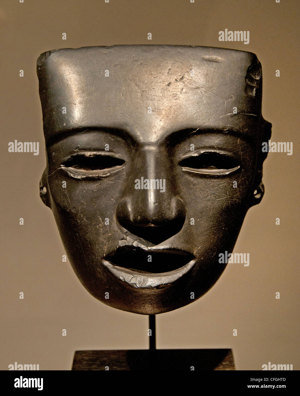 Máscara de piedra Teotihuacán México Periodo Clásico mexicano del siglo 3-7 Foto de stock