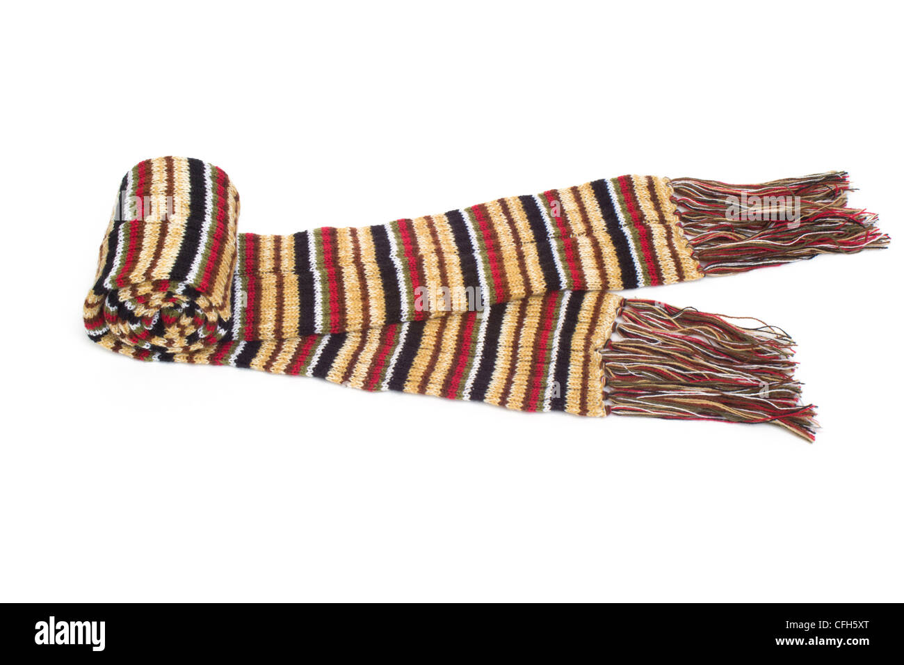Bufanda hecha de hilo. Foto de stock