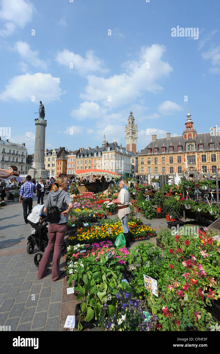 Lille (59): "La plaza Grand' Place' (o 'Place du Général de Gaulle') Foto de stock