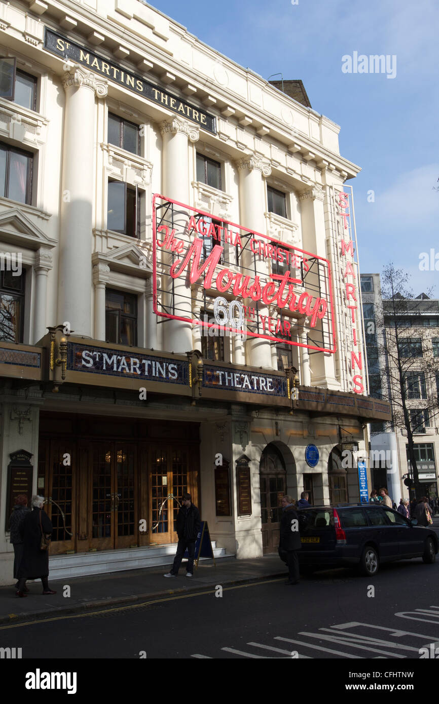 Teatro St Martins, West End de Londres, sede de la Mousetrap, obra de Agatha Christie. Londres, Inglaterra, Reino Unido Foto de stock