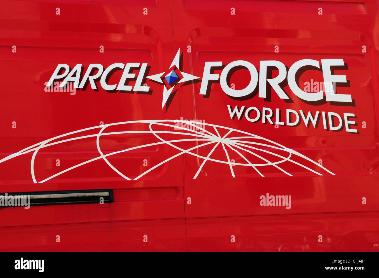 Parcel Force entrega Van, Cambridge, Inglaterra, Reino Unido. Foto de stock