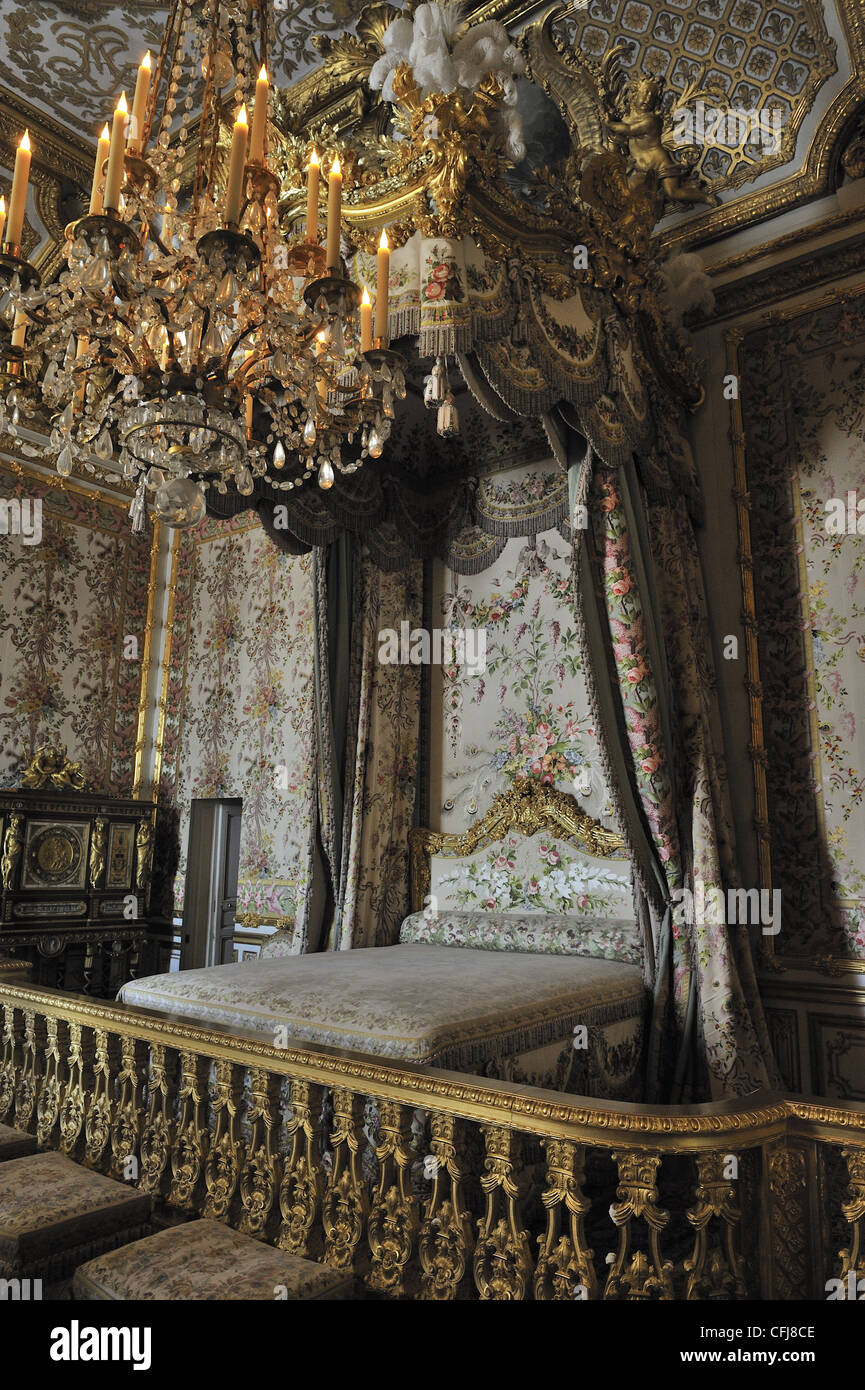 La cama de María Antonieta en el Palacio de Versalles, Cámara de la Reina  Fotografía de stock - Alamy