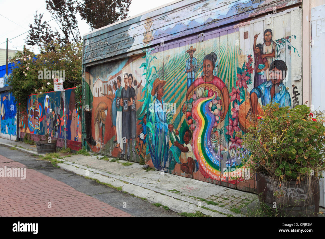 Murales, Balmy, distrito de la Misión, la misión, San Francisco, California, Estados Unidos de América, América del Norte Foto de stock
