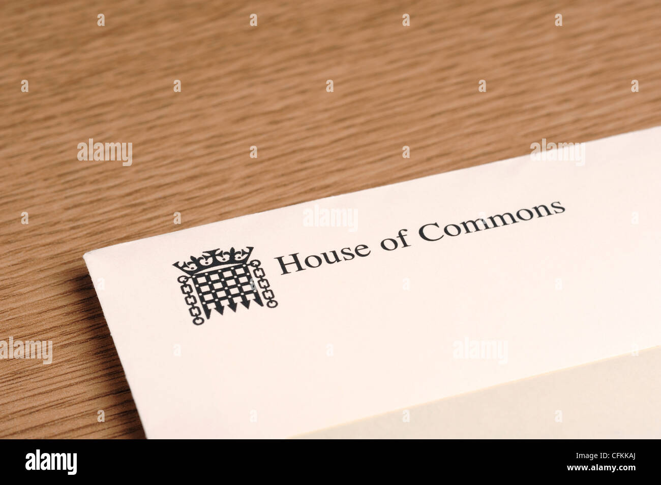 Cámara de los Comunes sobre de carta Foto de stock