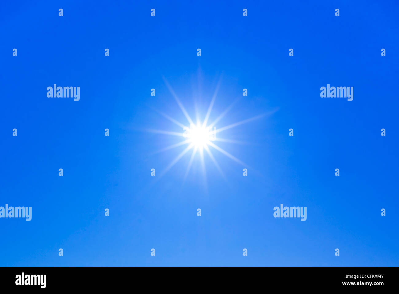 Sun star burst con ray radios Foto de stock