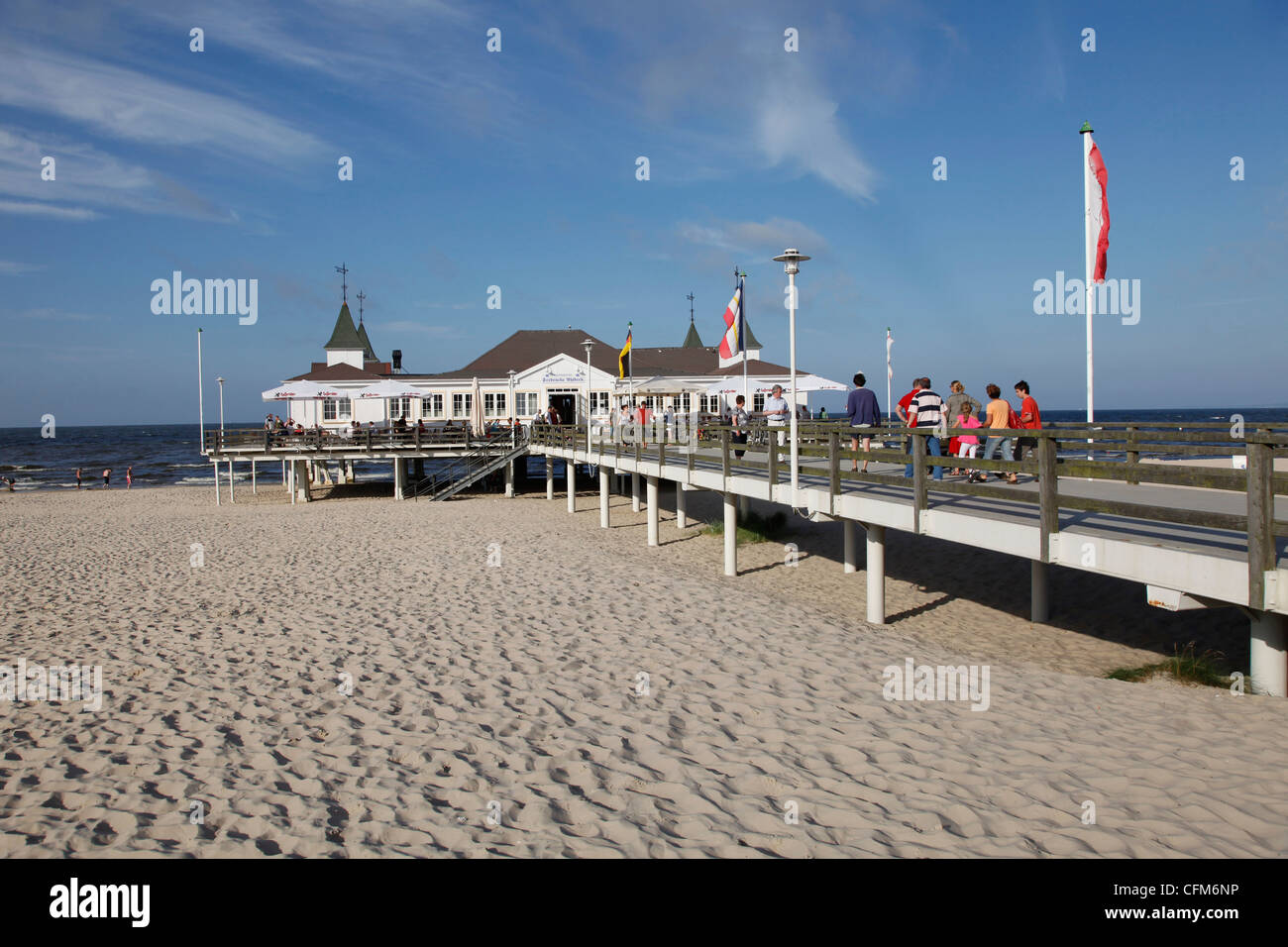 El balneario del Mar Báltico de Ahlbeck, Usedom, Mecklemburgo-Pomerania Occidental, Alemania, Europa Foto de stock