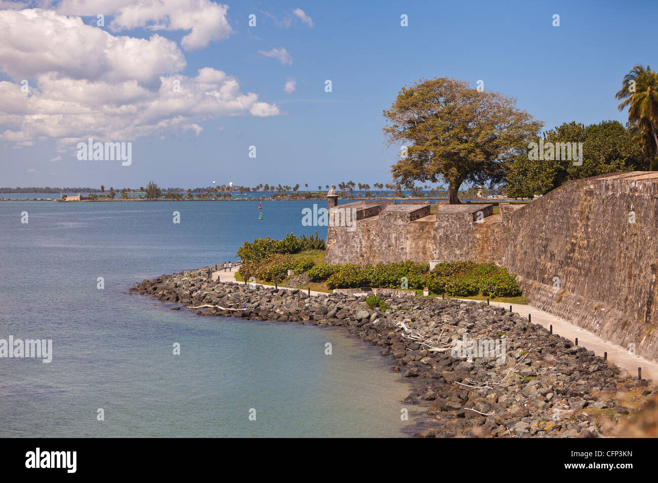 El VIEJO SAN JUAN, PUERTO RICO - El Castillo San Felipe del Morro, la fortaleza histórica. Foto de stock