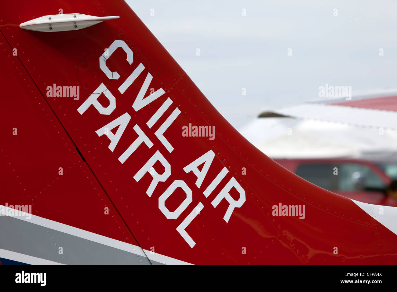 Civil Air Patrol flash de cola de las aeronaves utilizadas en las operaciones de búsqueda y rescate. Foto de stock