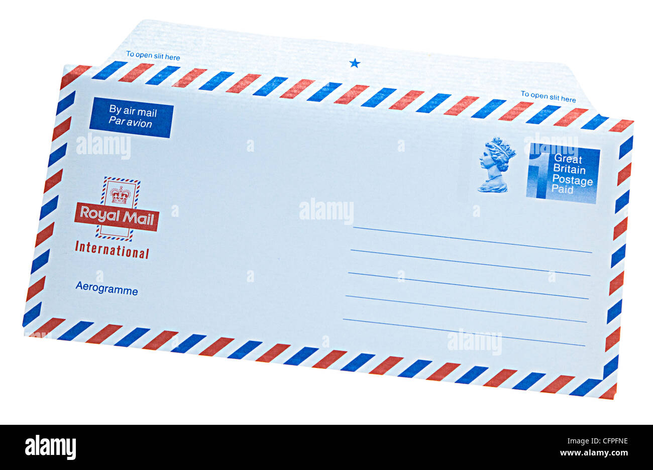 Royal Mail correo aéreo carta utilizadas, UK Foto de stock