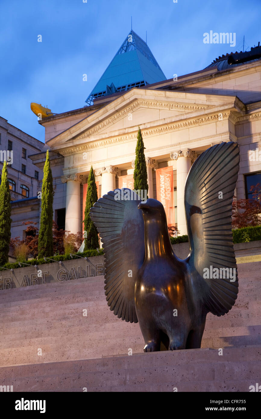 Escultura de aves, Vancouver, British Columbia, Canadá, América del Norte Foto de stock