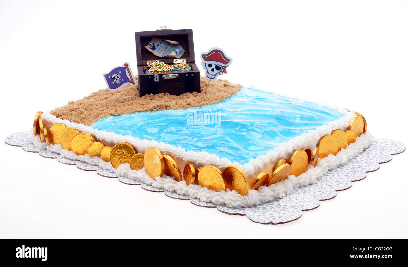 Un pirata y playa themed Birthday cake, 20 de julio de 2007. Sacramento  Bee/ Florencia baja Fotografía de stock - Alamy