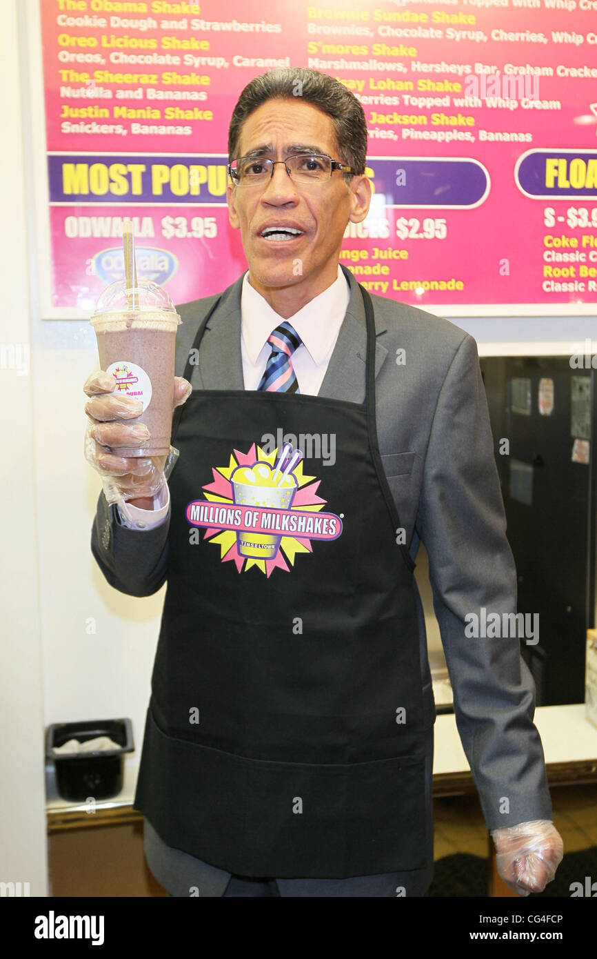 Ted Williams, el hombre con la voz de oro, crea "La voz de oro batido' en millones de batidos en West Hollywood. Los ingredientes incluyen fresas, plátanos, OREO cookies, y no contienen productos lácteos helados. Una parte de las ganancias de las ventas de Ted's s Foto de stock