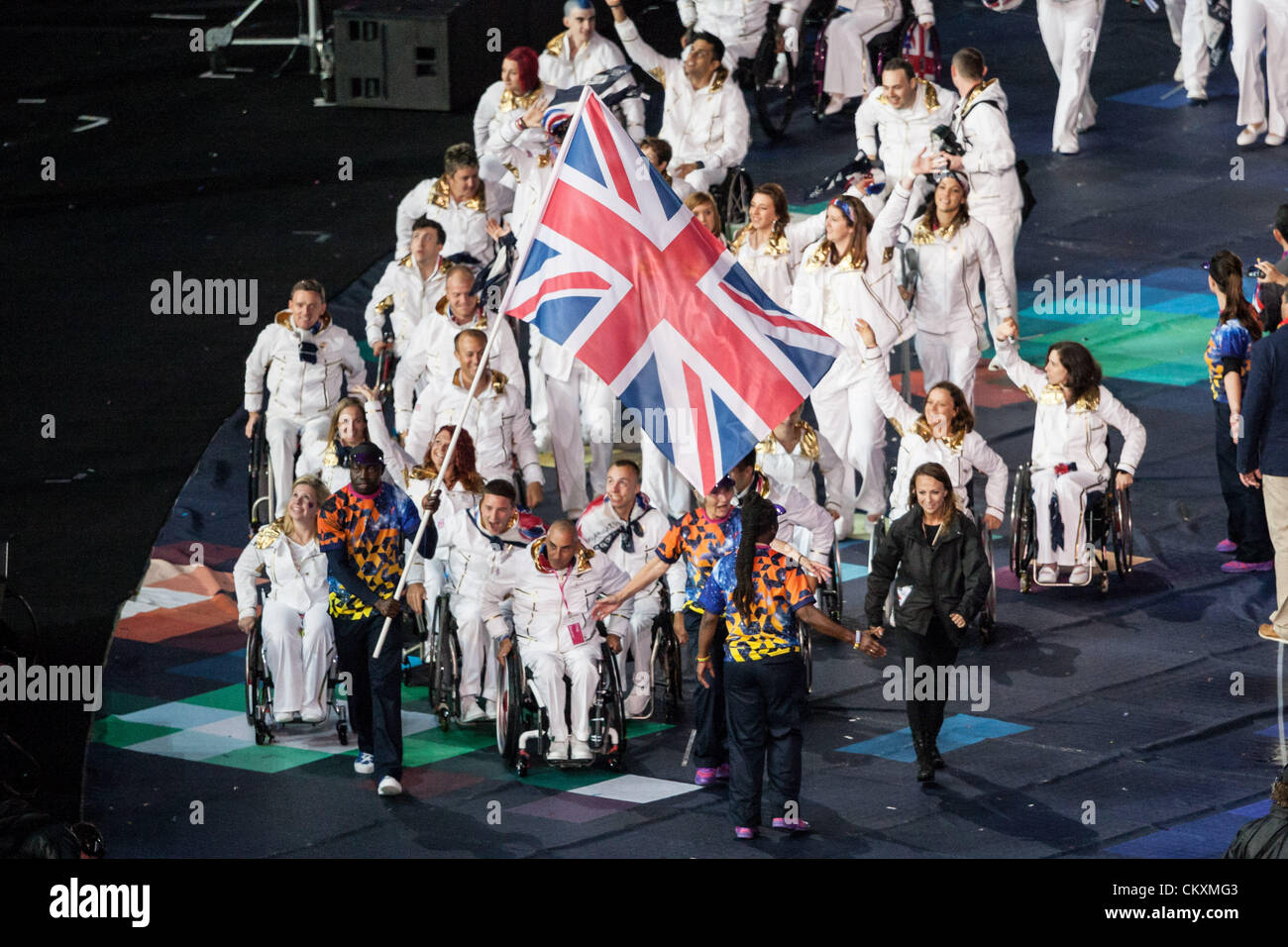 Stratford, Londres, Reino Unido. El 29 de agosto de 2012. La ceremonia de apertura de los Juegos Paralímpicos de Londres 2012 en el Estadio Olímpico de Stratford. Crédito: Además de los deportes de acción de imágenes / Alamy Live News Foto de stock