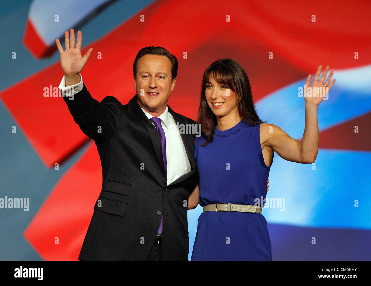 DAVID y Samantha Cameron, esposa del Primer Ministro y el 10 de octubre de 2012, el ICC Birmingham England Foto de stock