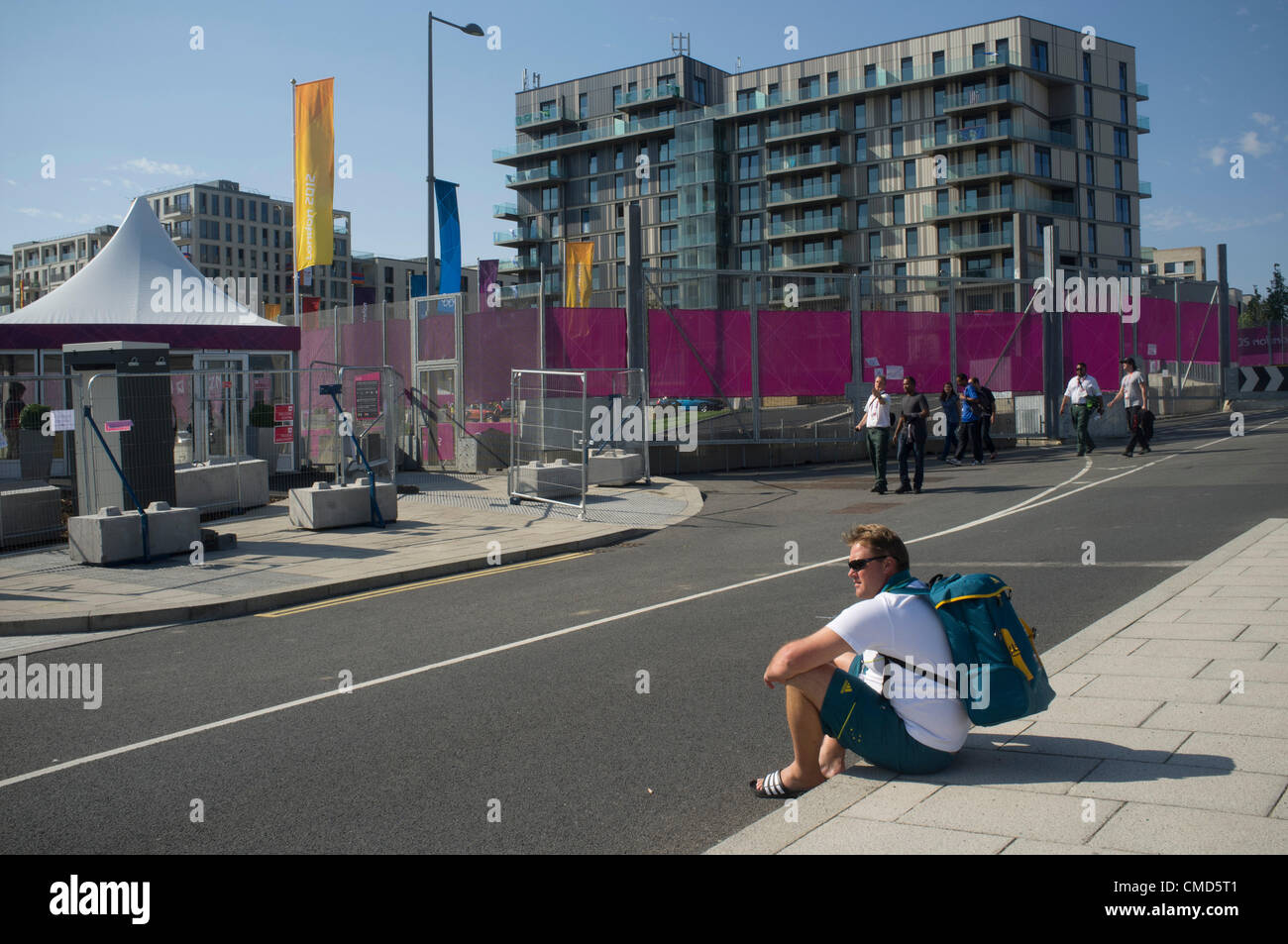 El 22 de julio de 2012. Stratford, Londres, Reino Unido. Villa Olímpica con instalaciones para el huésped de atletas que compiten en los Juegos Olímpicos de Londres 2012. Foto de stock