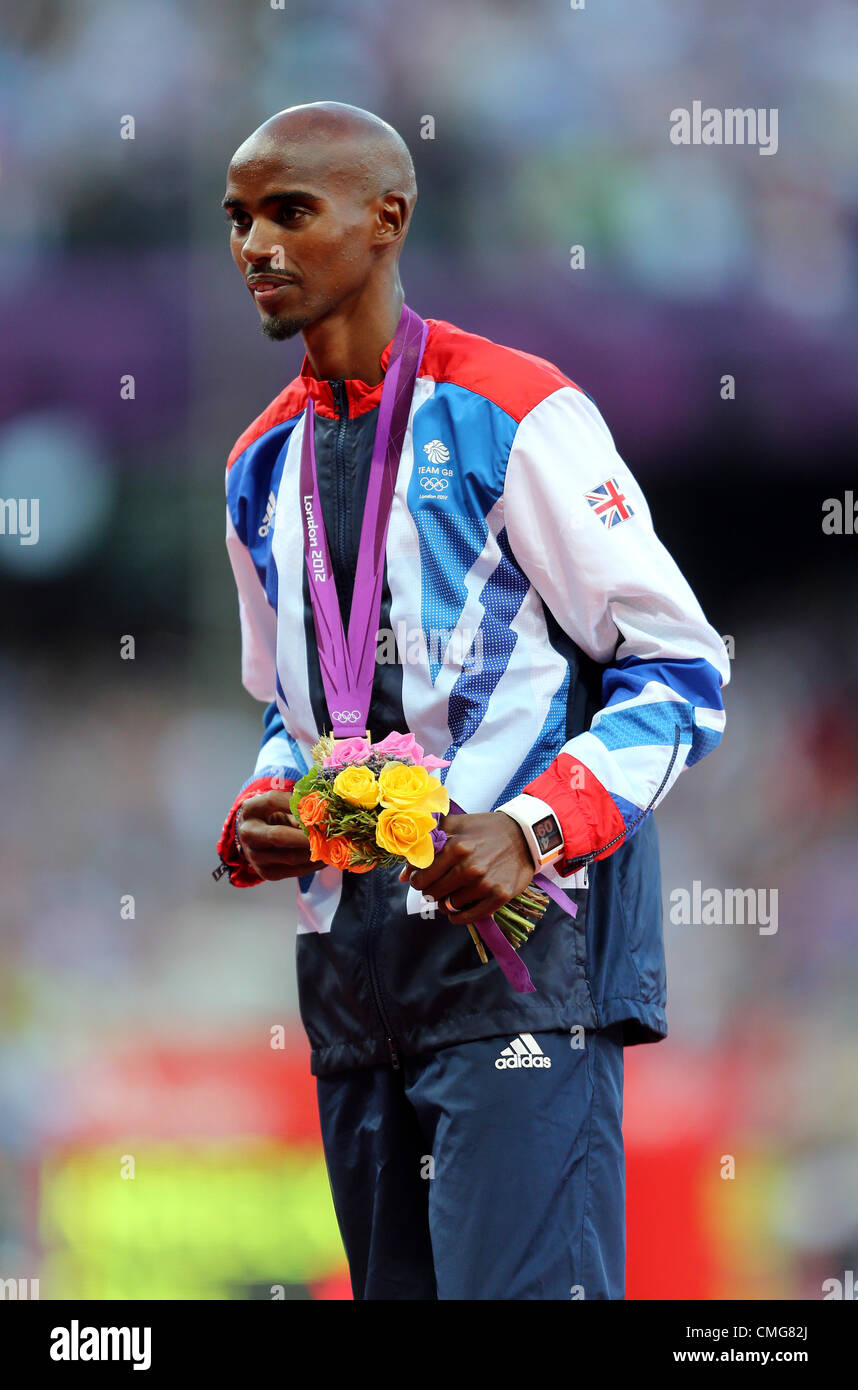 CEREMONIA DE LA MEDALLA DE MO FARAH Foto de stock