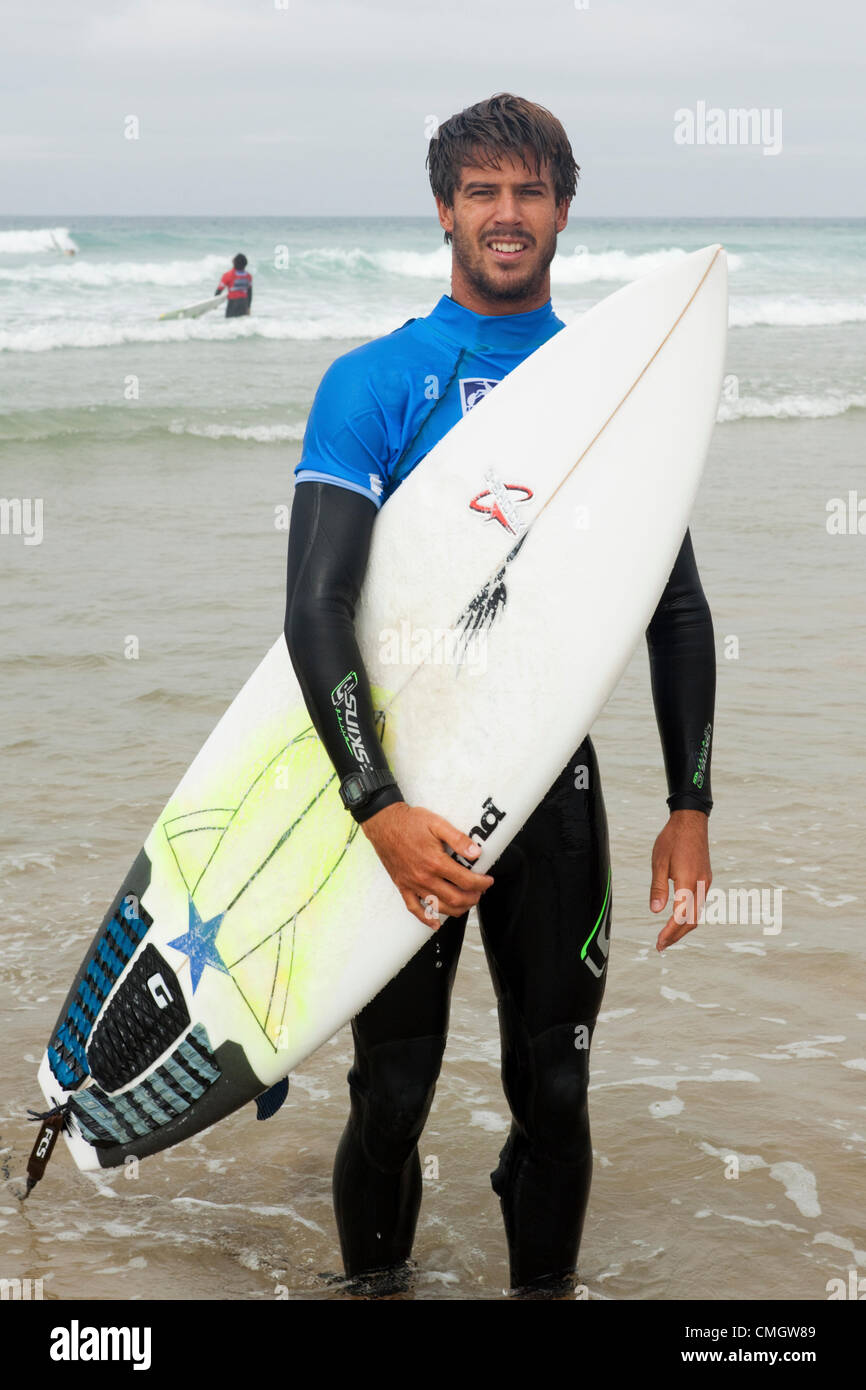 Surfista en Relentless Boardmasters 2012 Foto de stock