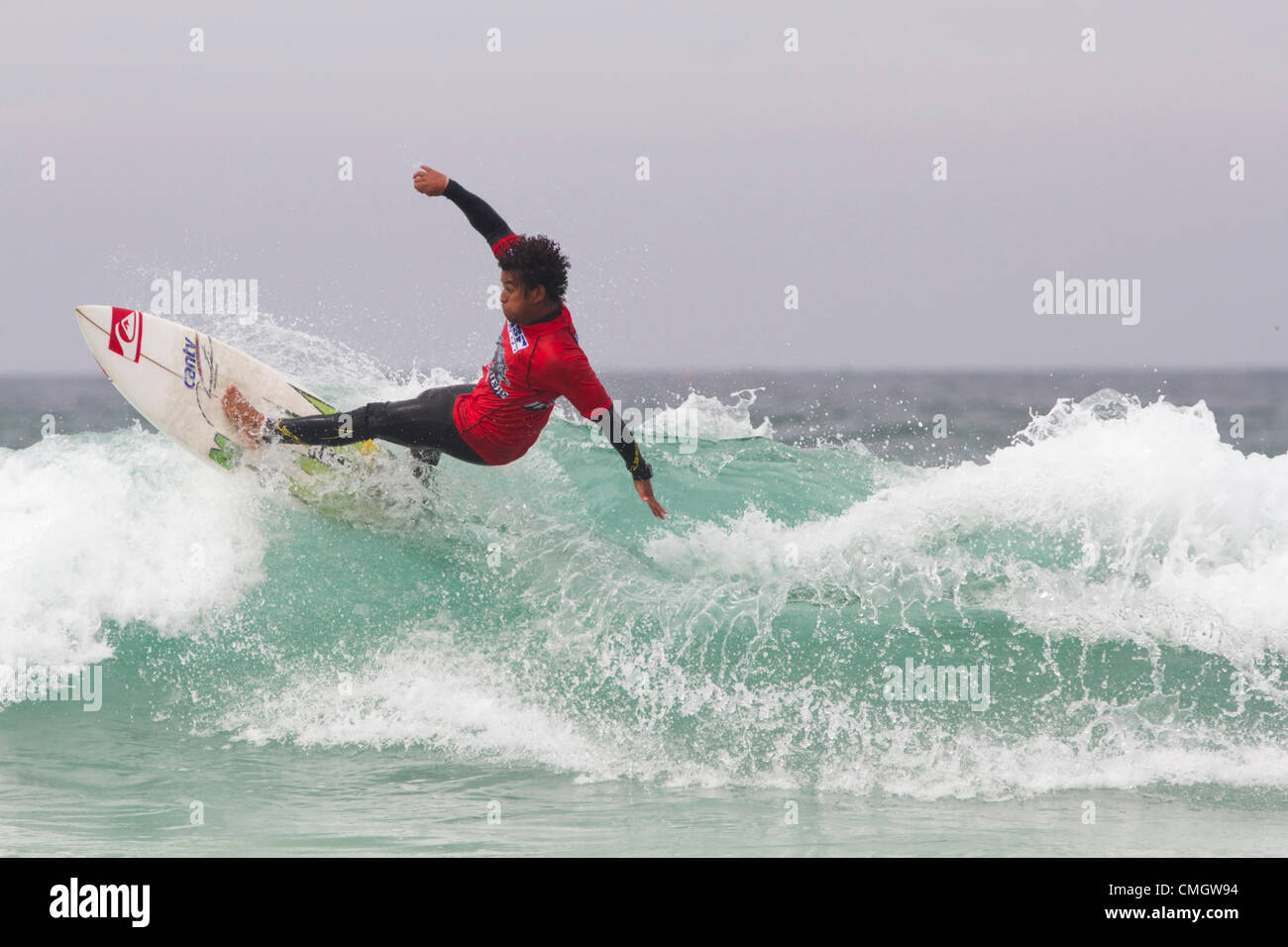 Surfista en Relentless Boardmasters 2012 Foto de stock