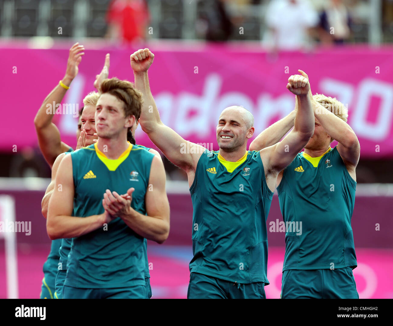 AUSTRALIA se llevó la medalla de bronce GRAN BRETAÑA V AUSTRALIA STRATFORD de Londres, Inglaterra el 11 de agosto de 2012 Foto de stock