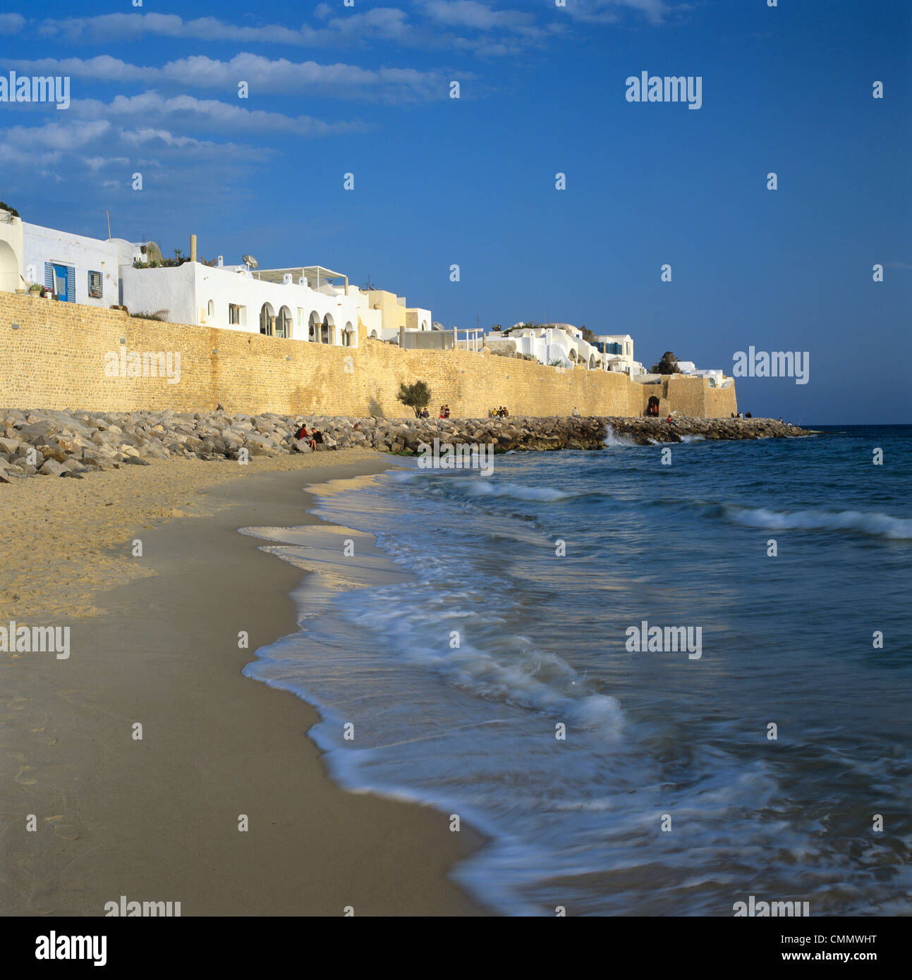 Las murallas de la Medina, Hammamet, Cap Bon, Túnez, África del Norte, África Foto de stock