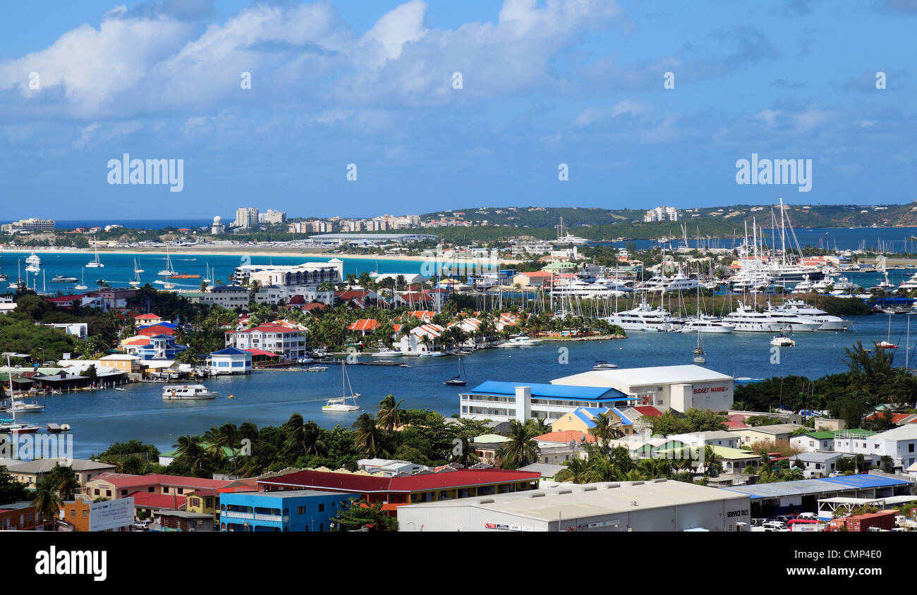 Simpson Bay en St.Maarten Caribe Holandés Foto de stock