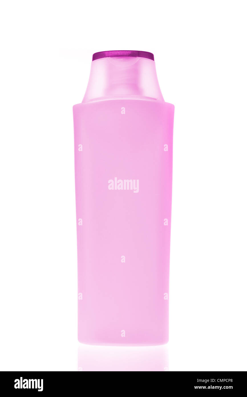 Botella de cosméticos aislado sobre fondo blanco. Foto de stock