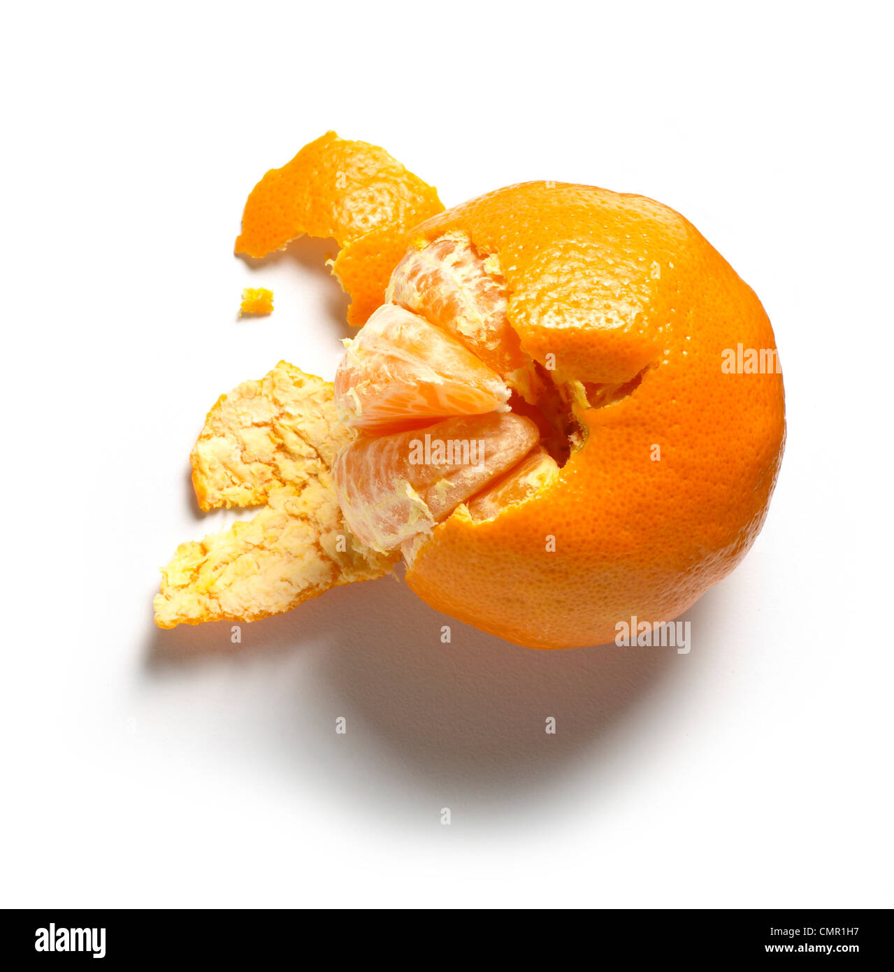 Uno de Satsuma Clementine mandarín mandarina pelados media recortada